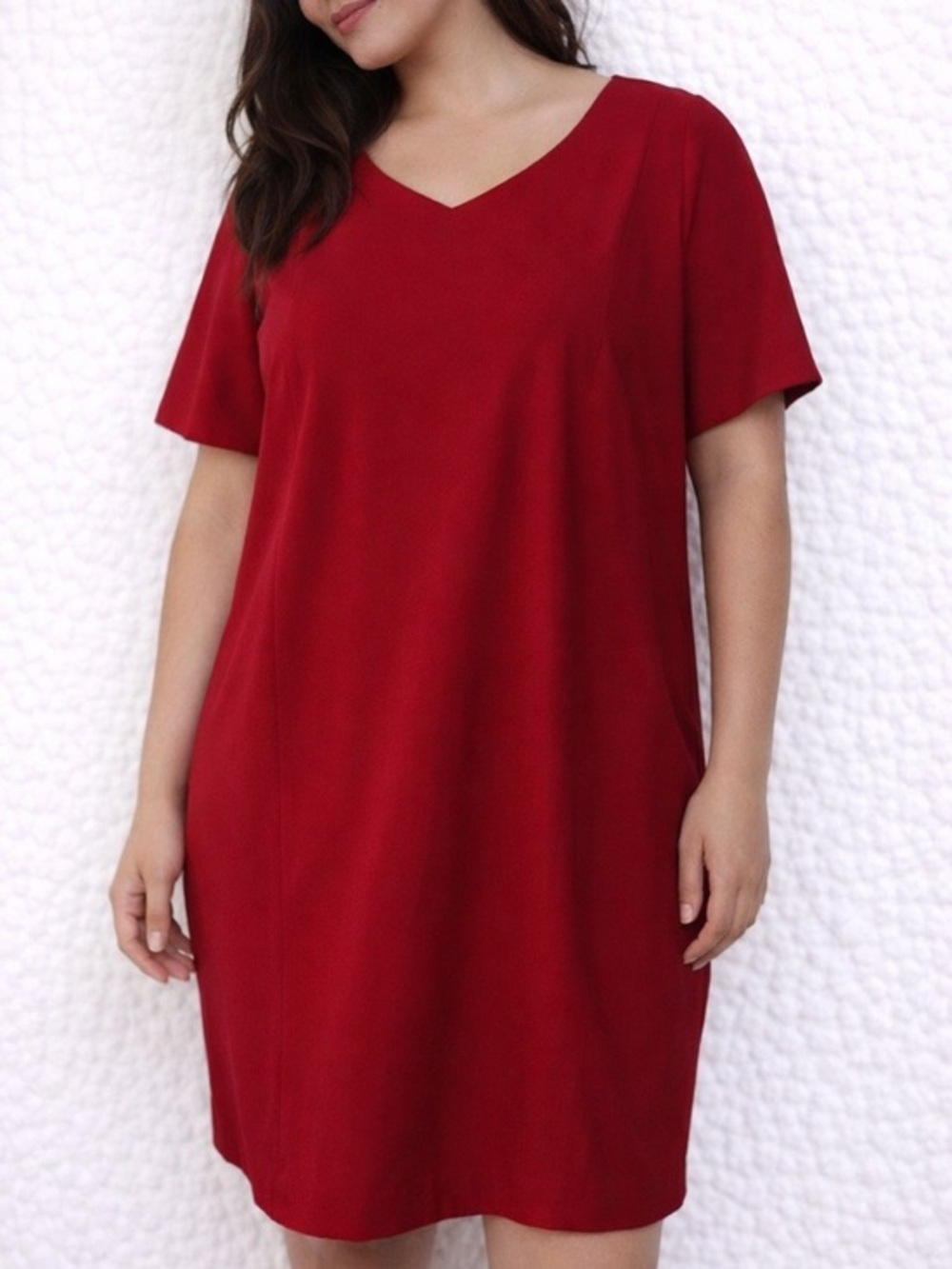 Talbots Red Shift Dress 14WP‎ Parisian French Minimalist Workwear Petite